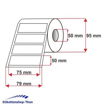 Preview: Kraftpapier Etiketten - 75 x 50 mm - 500 Stück